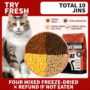 Cat food for adult cats, 20 jin, affordable package, 10 kg, freeze-dried, fattening, nutrition, universal type, large bag for stray cats, full price kg.